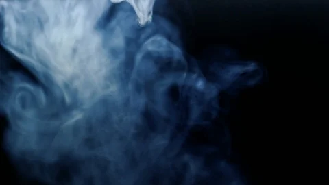 Isolated smoke effect on deep blue background Stock Footage 97697505