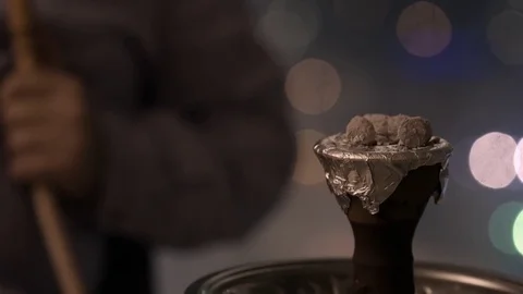Isolated smoking Hookah Stock Footage 73642362