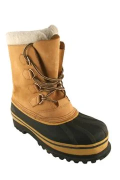 Isolated snow boot on white Stock Photos
