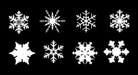 Isolated Snowflake Collection Stock Illustration