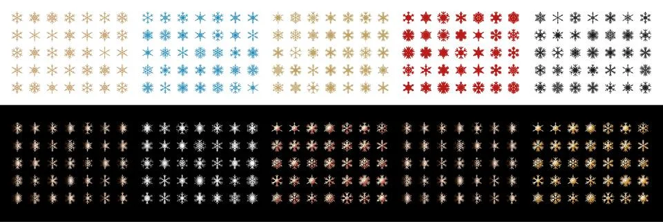 Isolated Snowflake Collection. Stock Illustration