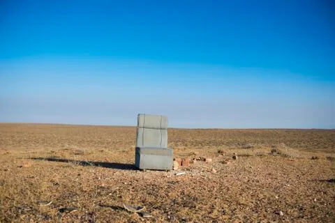 An isolated sofa in the winter wilderness Stock Photos