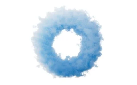 Isolated soft cloud with circle shape, 3d rendering. Illustrazione stock