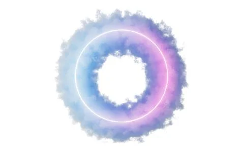 Isolated soft cloud with circle shape, 3d rendering. Ilustración de archivo