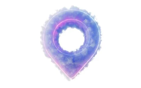 Isolated soft cloud with locator shape, 3d rendering. イラスト素材