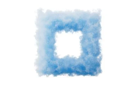 Isolated soft cloud with square shape, 3d rendering. Stock Illustration