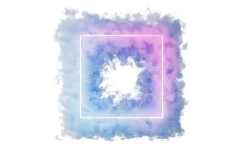 Isolated soft cloud with square shape, 3d rendering. Stock Illustration