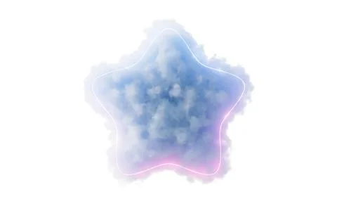 Isolated soft cloud with star shape, 3d rendering. Stock Illustration