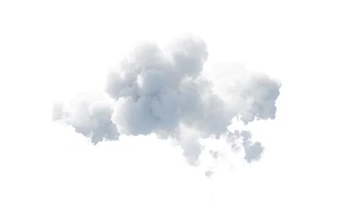 Isolated soft white cloud, 3d rendering. Stock Illustration