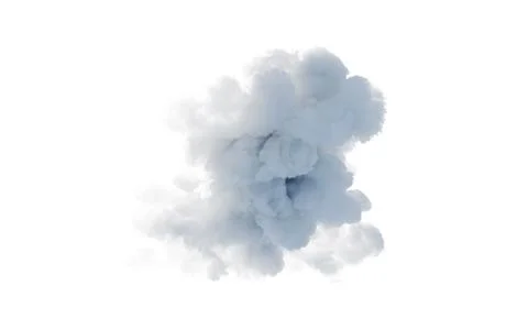 Isolated soft white cloud, 3d rendering. Stock Illustration