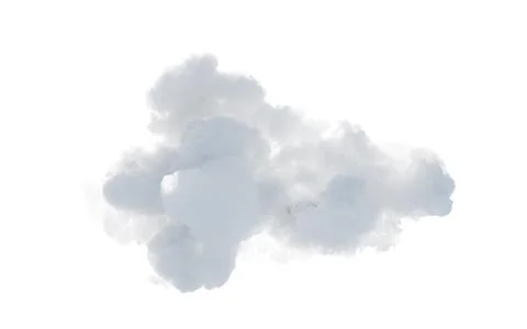 Isolated soft white cloud, 3d rendering. Illustrazione stock