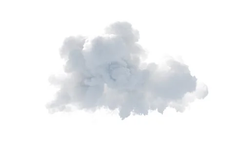 Isolated soft white cloud, 3d rendering. Stock Illustration