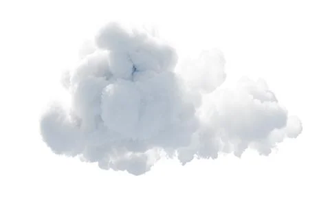 Isolated soft white cloud, 3d rendering. Stock Illustration