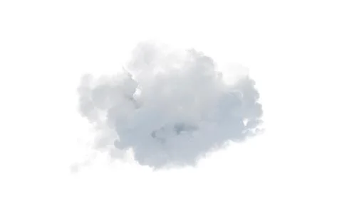 Isolated soft white cloud, 3d rendering. Illustrazione stock
