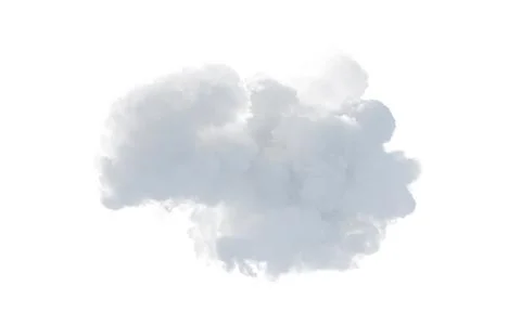 Isolated soft white cloud, 3d rendering. Illustrazione stock