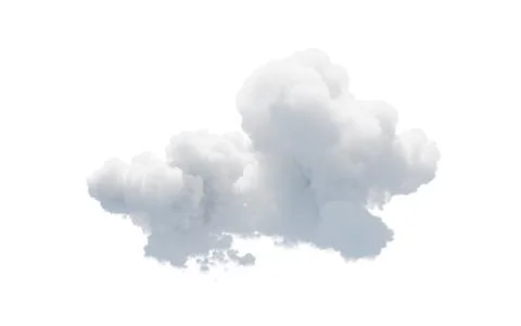 Isolated soft white cloud, 3d rendering. Stock Illustration