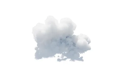 Isolated soft white cloud, 3d rendering. Stock Illustration