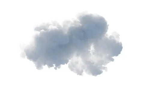 Isolated soft white cloud, 3d rendering. Stock Illustration