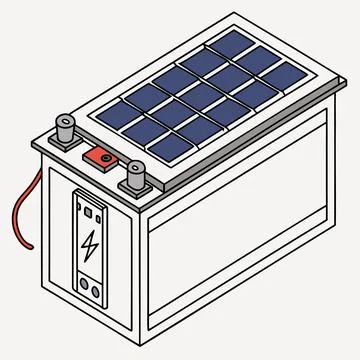 Isolated Solar Panel Module for Green Energy Concepts Vector Stock Illustration