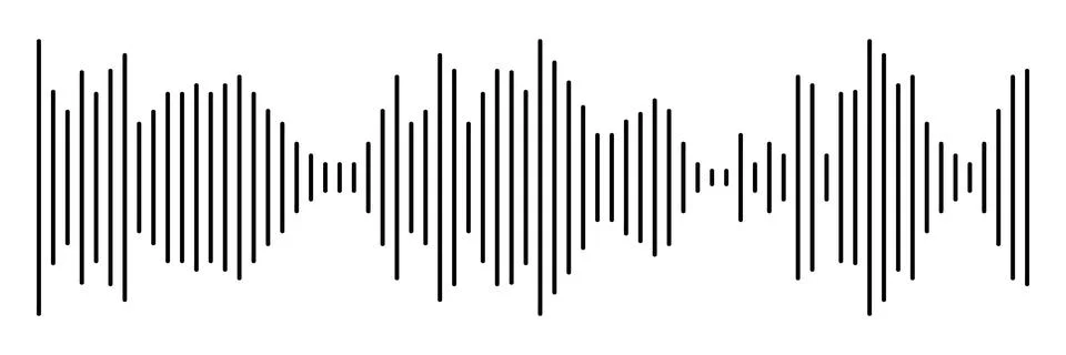Isolated sound wave from parallel lines. Stock Illustration