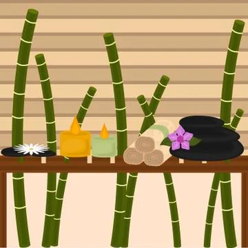 Isolated spa objects image with text Stock Illustration