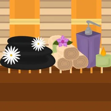 Isolated spa objects image with text Stock Illustration