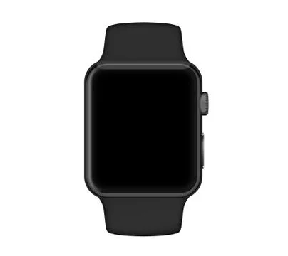 Isolated space gray case black band smart watch Illustrazione stock