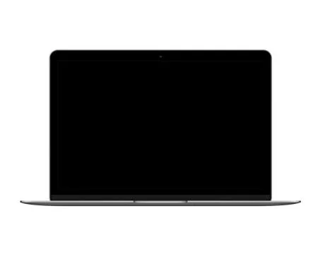 Isolated space gray laptop computer mockup Stock Illustration