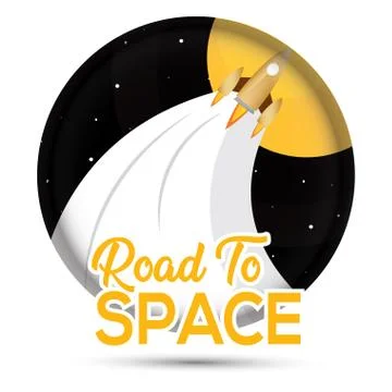Isolated Space rocket fly logo Illustrazione stock