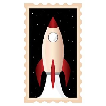 Isolated Space rocket red Stock Illustration