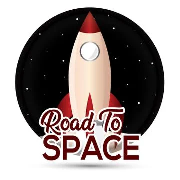 Isolated Space rocket red logo Stock Illustration