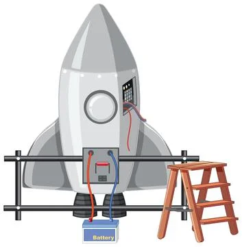 Isolated spaceship on white background Stock Illustration
