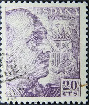 Isolated Spain Stamp Stock Photos