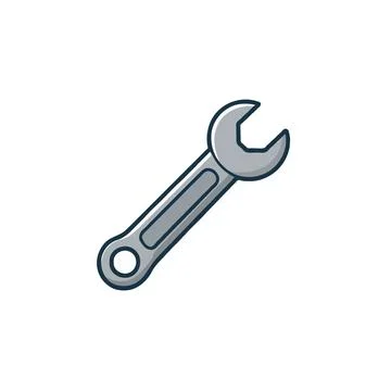 Isolated spanner graphic represents repair services and construction indust.. Stock Illustration