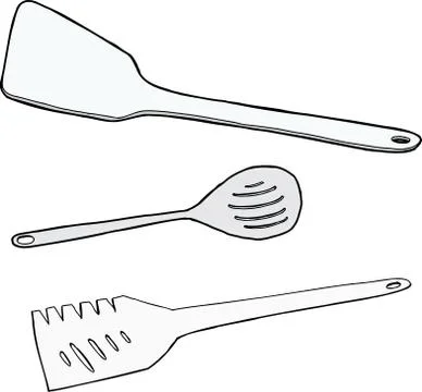 Isolated spatulas Stock Illustration