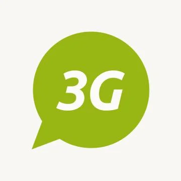 Isolated speech balloon with    the text 3G Stock Illustration