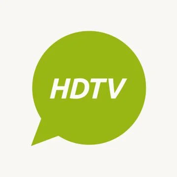 Isolated speech balloon with    the text HDTV Stock Illustration