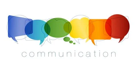 Isolated Speech bubble with rainbow colors. Communication and network concept Stock Illustration