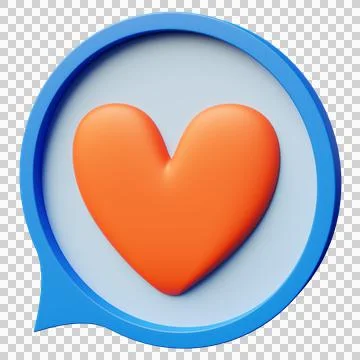 Isolated speech bubble with red heart to express love. Stock Illustration