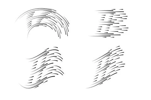 Isolated speed lines. The effect of movement to your design. Black lines on a Illustrazione stock