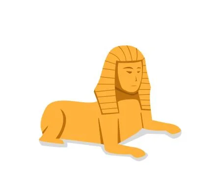 Isolated Sphinx in flat style, vector Stock Illustration