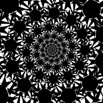 Isolated spirals of star hexagons on white square background. design element 스톡 일러스트