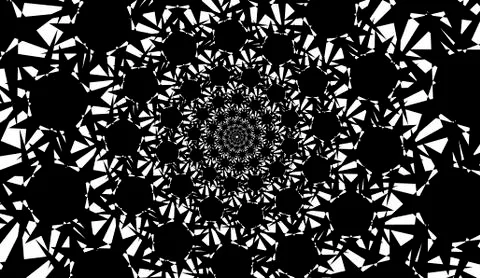 Isolated spirals of star hexagons on white rectangle background. design eleme Ilustração Stock