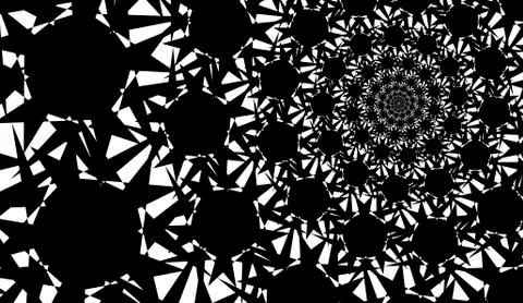 Isolated spirals of star hexagons on white rectangle background. design eleme Stock Illustration