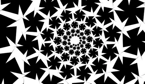 Isolated spirals of star hexagons on white rectangle background. design eleme Stock Illustration
