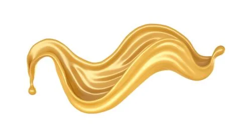 Isolated splash of caramel on a white background. 3d illustration, 3d renderi Stock Illustration