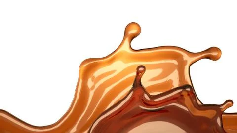 Isolated splash of tea on a white background. 3d illustration, 3d rendering. Stock Illustration