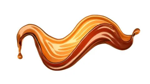 Isolated splash of tea on a white background. 3d illustration, 3d rendering. Stock Illustration