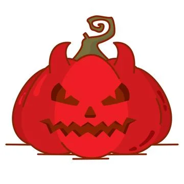 Isolated spooky halloween pumpkin with devil costume Vector Stock Illustration