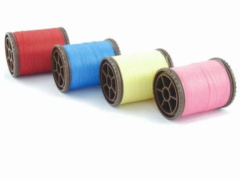 Isolated spools of thread Stock Photos